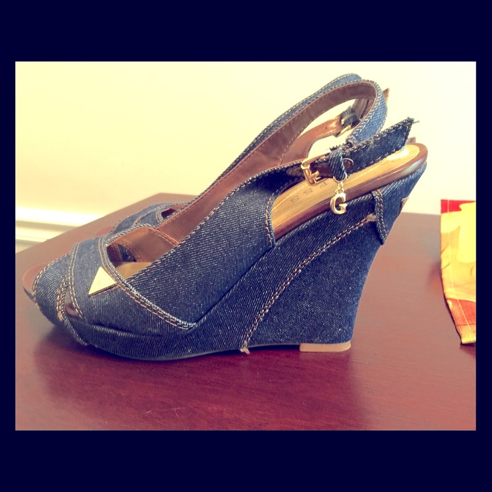 Guess Denim Wedge Heels